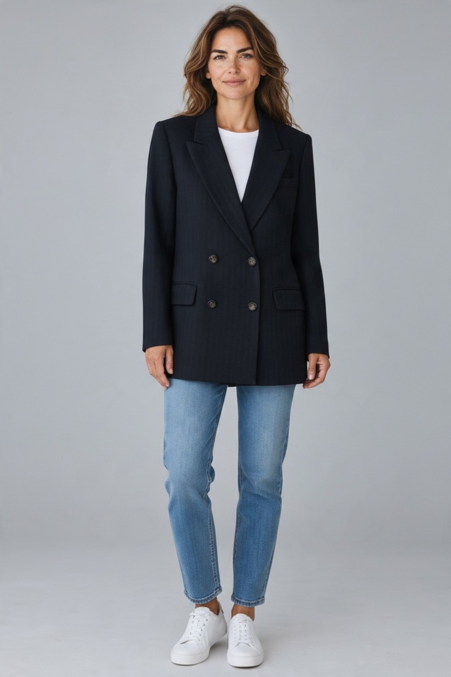 Vintage Jones New York Country Petite Navy Wool Blazer 10P